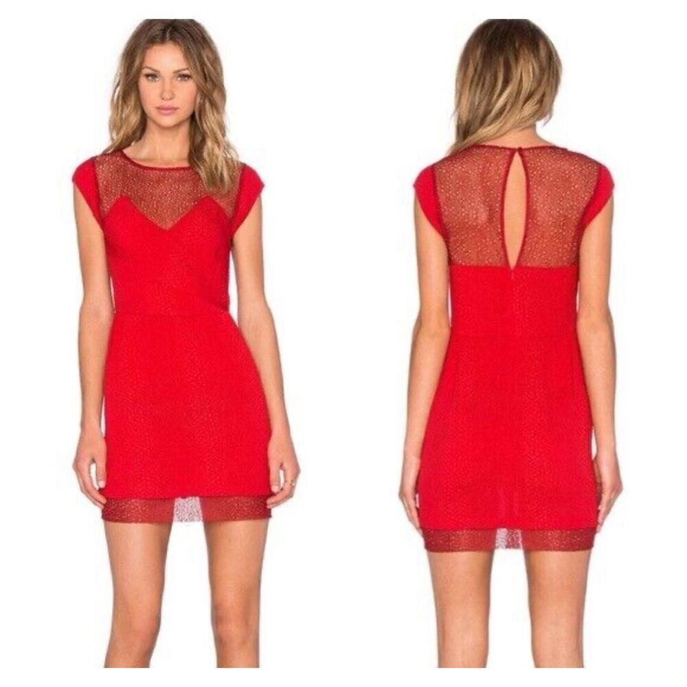 The Kooples Lace Cutout A Line Mini Dress